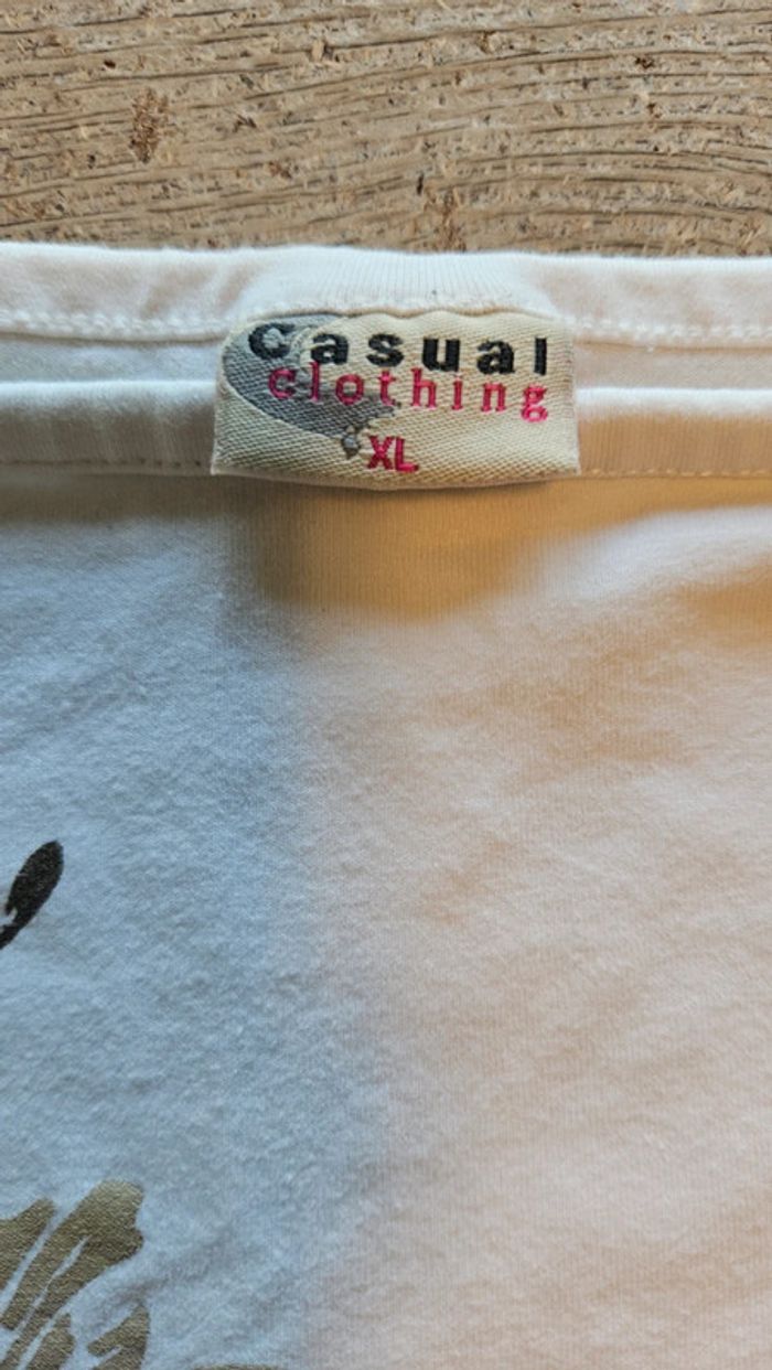 T shirt blanc épais à manches courtes élastique, Casual Clothing, XL - photo numéro 5