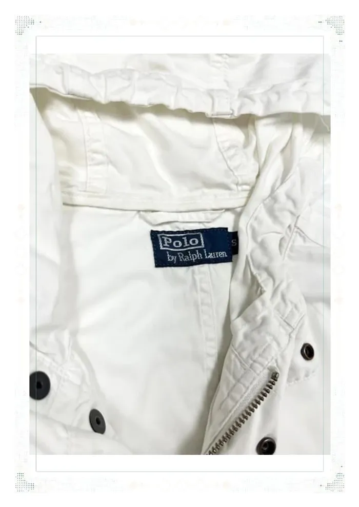 Veste Harrington Ralph Lauren blanche homme taille S coton capuche - photo numéro 4