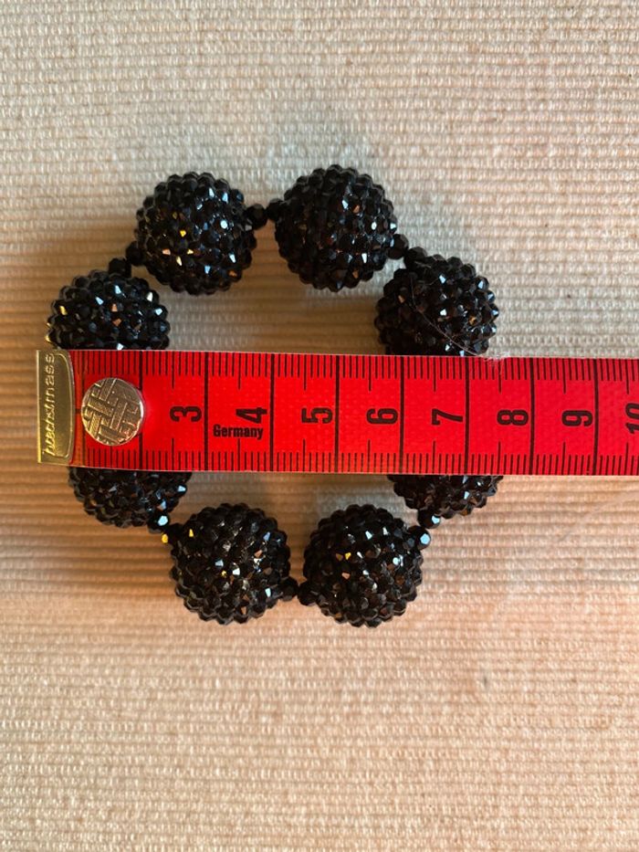 Bracelet en perles noires avec strass noirs - photo numéro 10