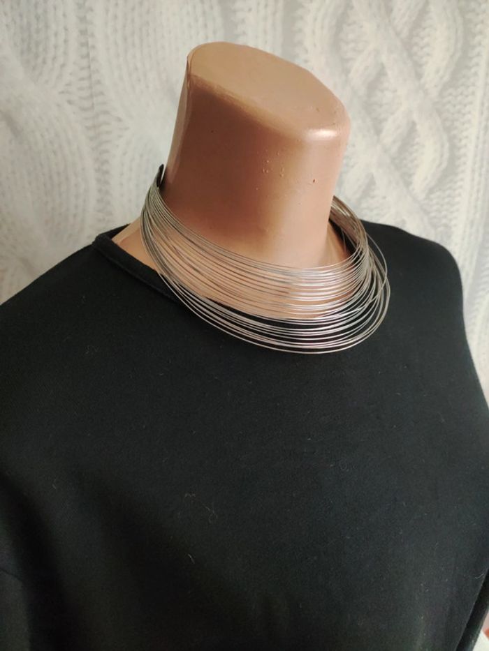 Ras du cou collier en métal multicouche - photo numéro 4