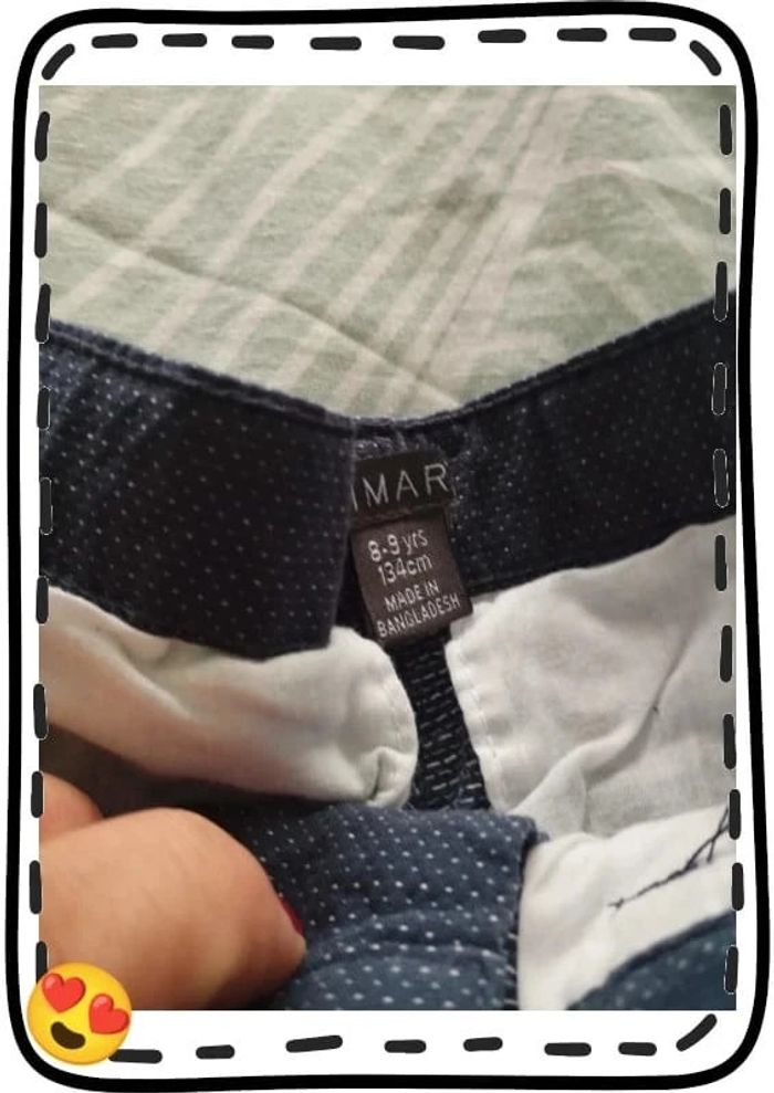 Short / bermuda habillé garçon bleu marine, taille 8-9 ans - photo numéro 2