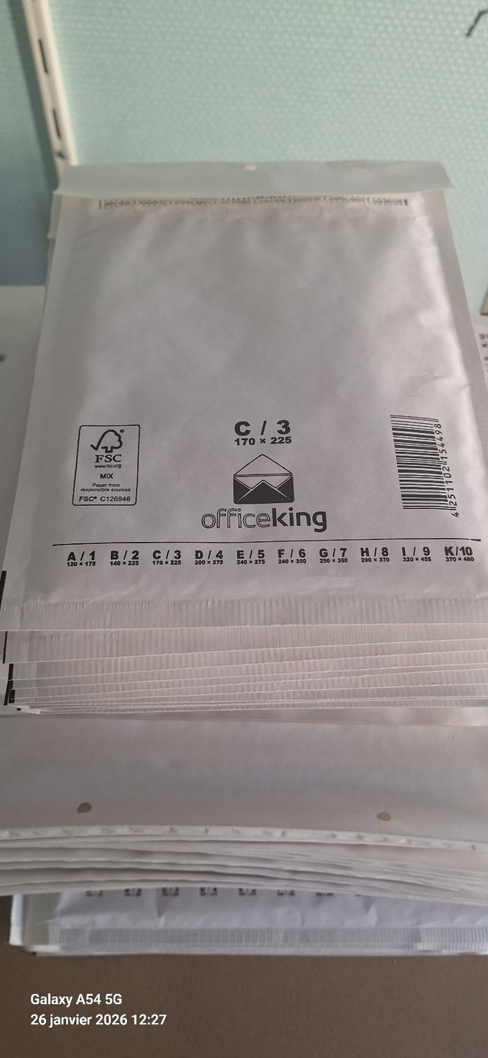 Pochettes bulles NEUVES – B2 à H8 – Packs de 10 & Pack complet - photo numéro 4