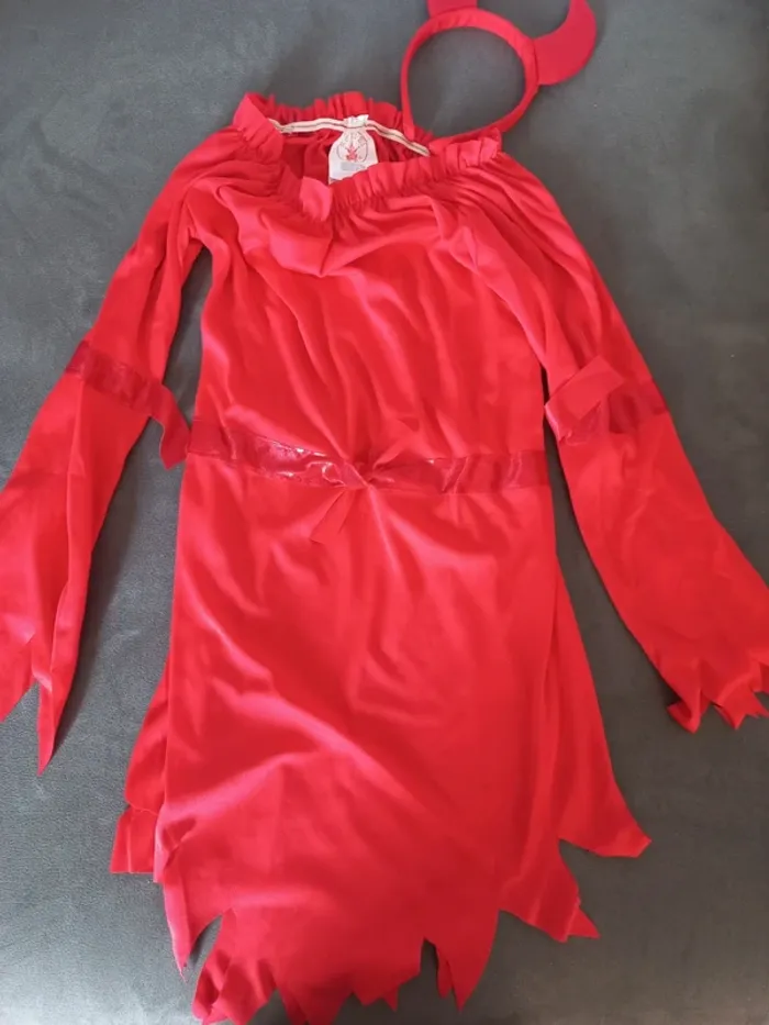 Robe déguisement halloween fille diable 5/7 ans - photo numéro 4