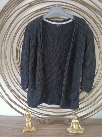 Gilet Kiabi gris anthracite T6ans