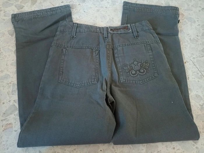 Pantalon 10 ans droit kaki/gris foncé - photo numéro 2