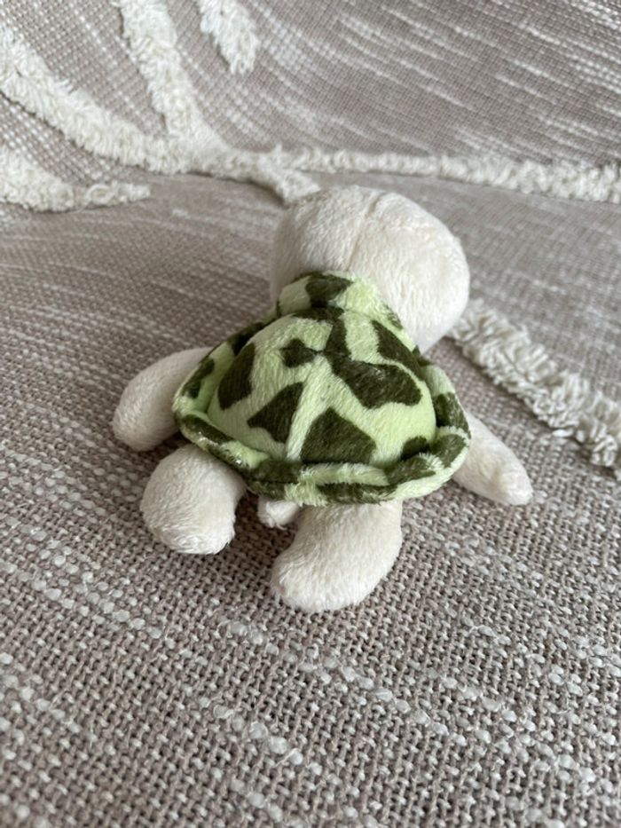 Peluche doudou 13cm ty tortue beige et verte très bon état - photo numéro 3