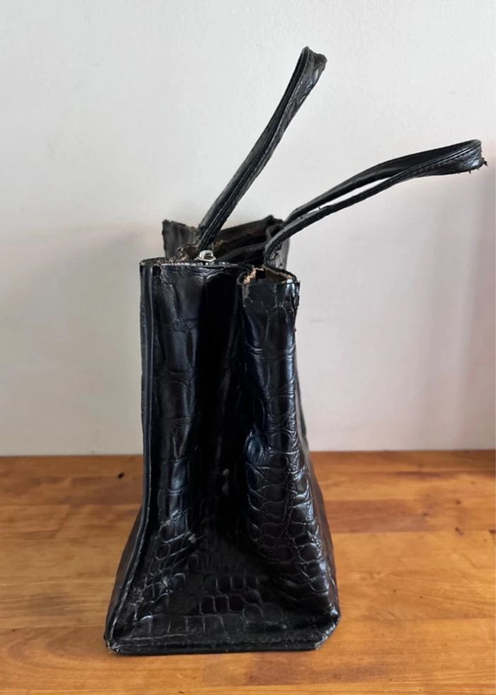 👜 petit sac à main aspect crocco noir - photo numéro 8