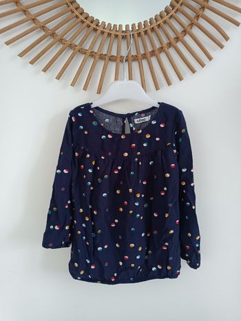 Blouse légère marine à pois Gémo 4ans