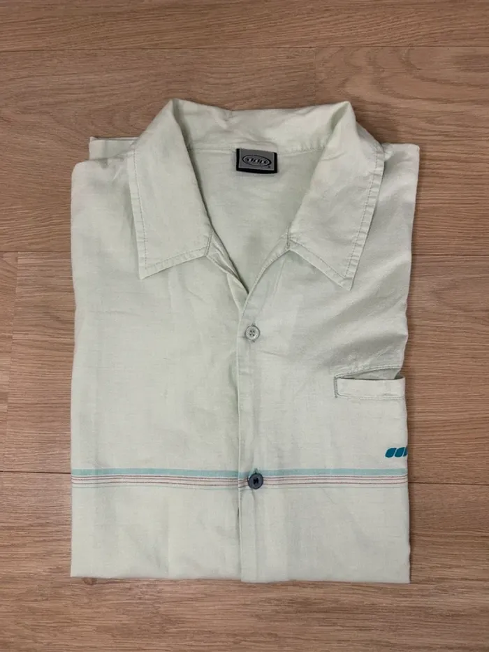 Chemise Vintage DDP Y2K menthe claire/beige taille XL tendance - photo numéro 12