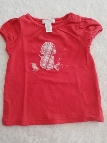 Tee-shirt obaibi rouge fille 3 mois