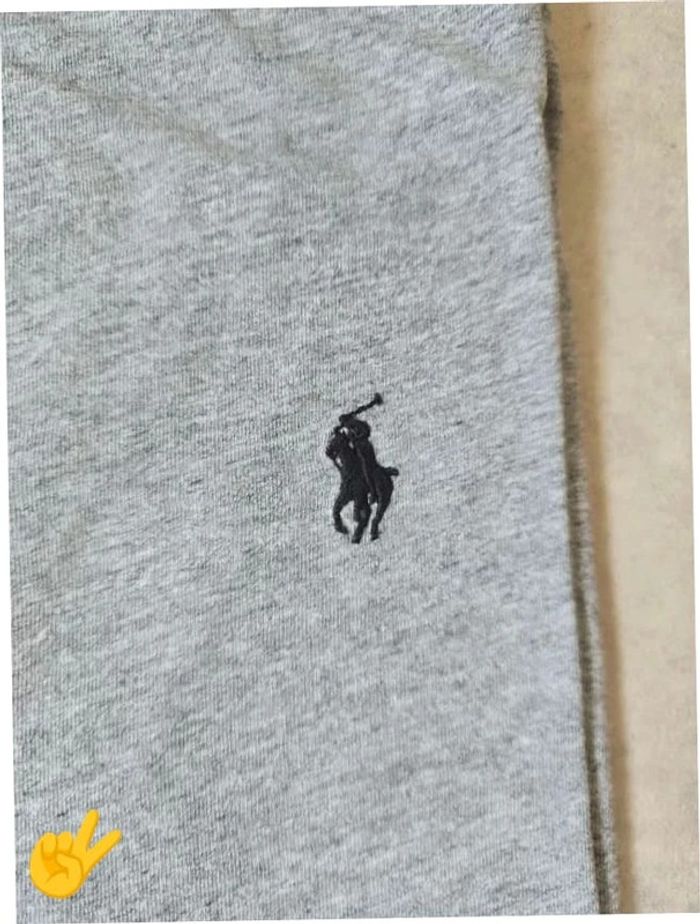 T-shirt Ralph Lauren L coupe col V gris Homme Men tee11b - photo numéro 2