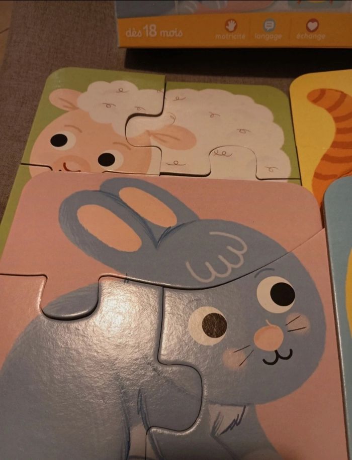 Jeu bébé petit Nathan 4 animaux de la ferme à assembler - photo numéro 2