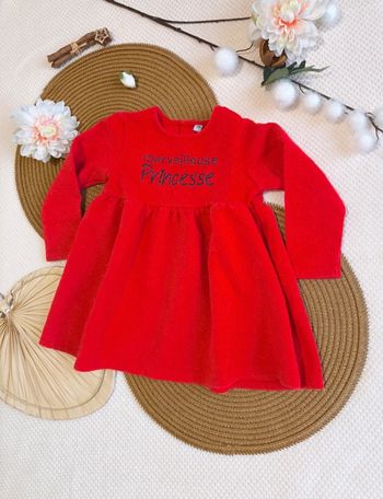 🌹 Robe Merveilleuse princesse  - 23 mois - Rouge 
