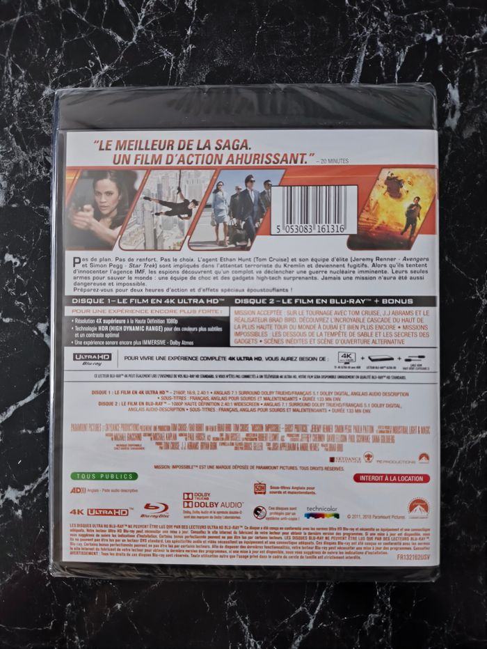 Mission Impossible 4 : Protocole Fantôme (neuf) en 4K UHD et Blu-ray - photo numéro 2