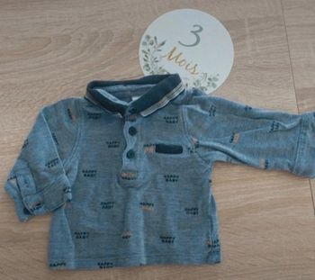 Polo bleu - 3 mois - tape à l'oeil