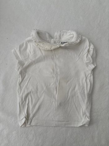 Tee shirt blanc simple col 3 mois