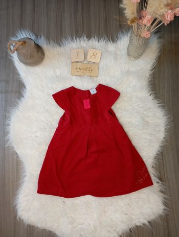 Robe velour rouge 18m