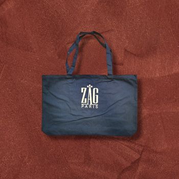 Sac zag bleu marine en tissu 