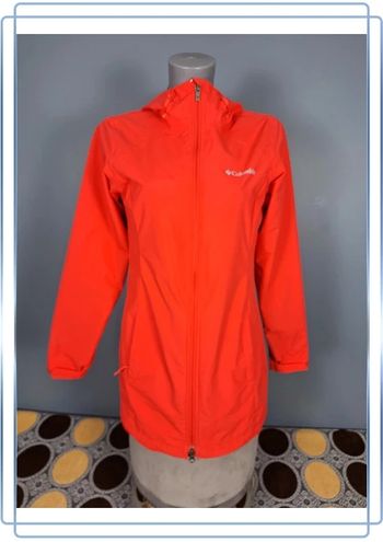 veste à capuche / hoodie Columbia coupe vent femme rouge - taille XS floqué (71)