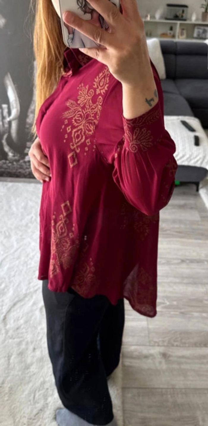 👚Magnifique chemisier transparent avec ses motifs taille unique- neuf sans étiquette - photo numéro 8