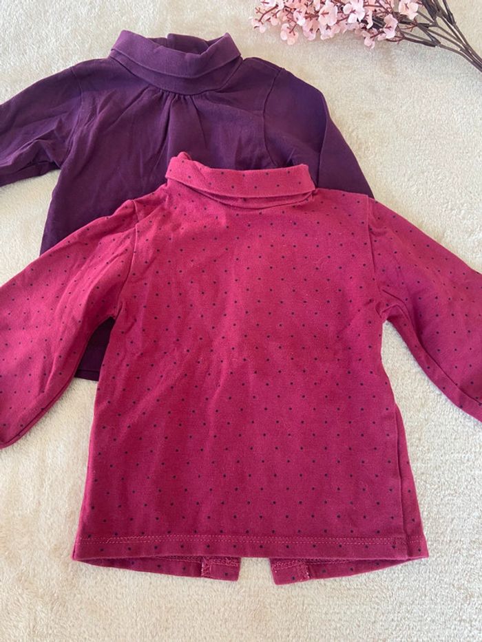 Sous pull col roulé bébé fille 6 mois lot de 2 - photo numéro 2