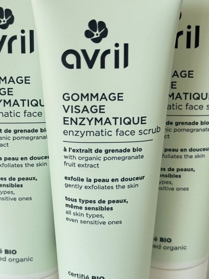 3 tubes gommages enzymatique visage Avril bio 50ml - photo numéro 3