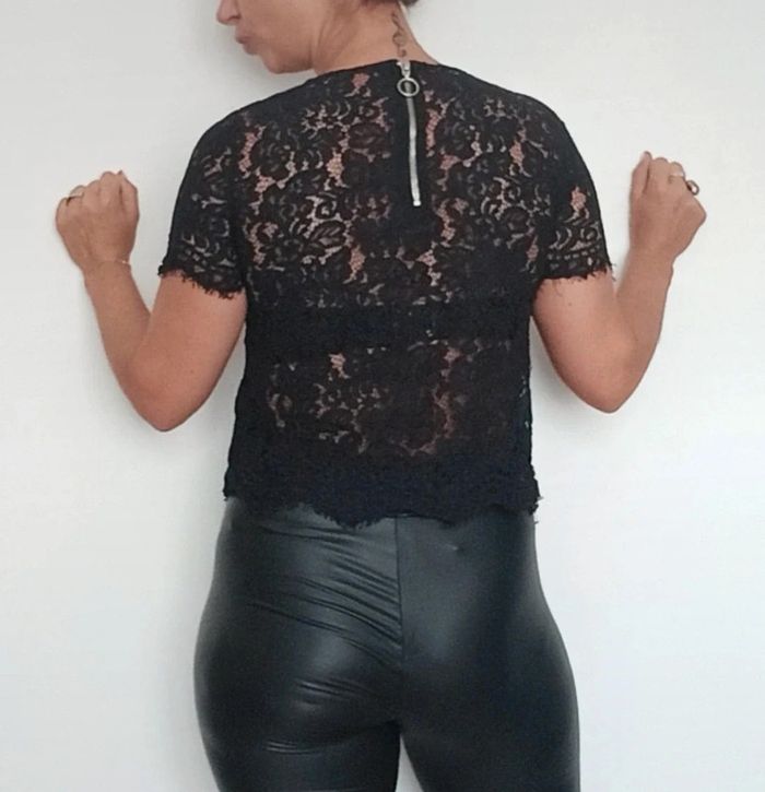 Blouse manches courtes dos dentelle 34 - photo numéro 4