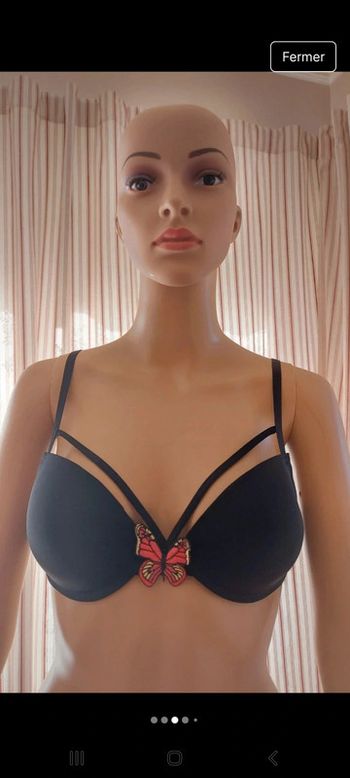 Soutien gorge noir Flame Fr 80B push up