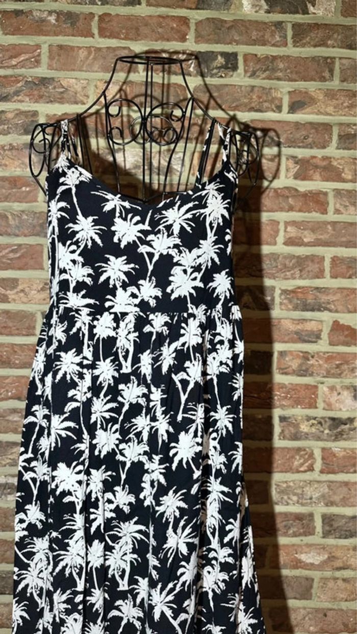 Robe noire à motifs de palmiers blancs C&A Taille Xs/34 - photo numéro 2