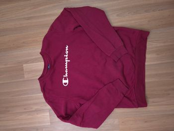 Sweat Champion bordeaux logo blanc enfant 2XL ado crewneck