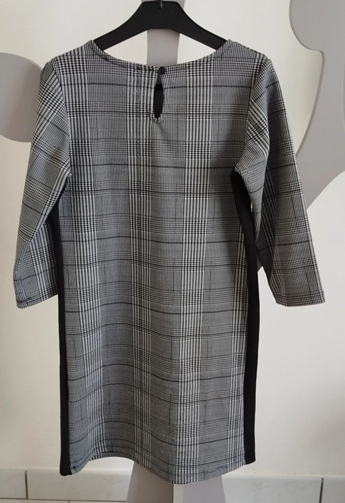 Robe manches 3/4 vichy noir et grise LPC girls taille 10 ans - photo numéro 2