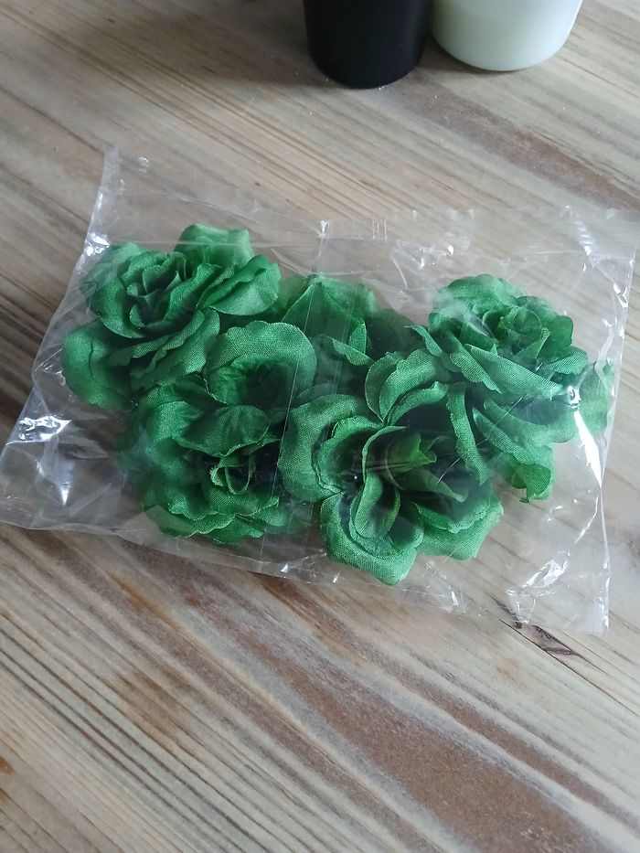 Lot 5 fleurs artificielles vert sapin décoration & travaux manuels