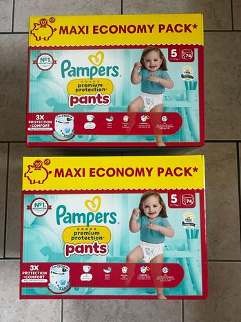 2 maxi pack Pampers taille 5 pants premium protection 