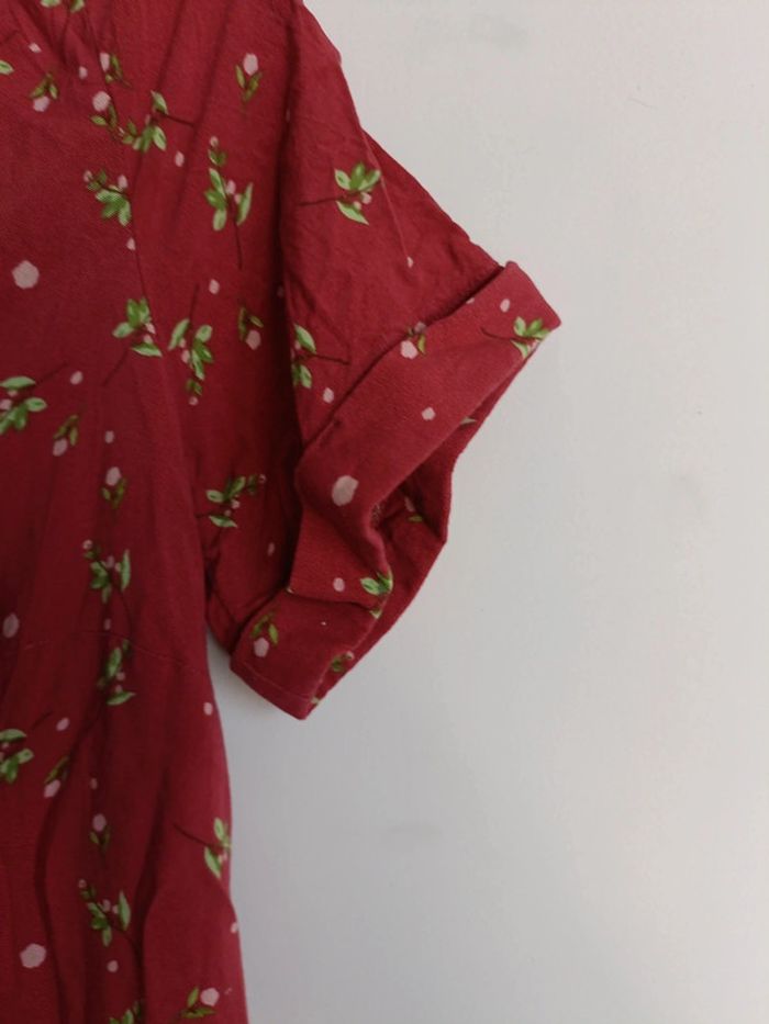 Robe fleurie courte manche courte boutonnée Kiabi Taille 38 Comme neuve - photo numéro 5