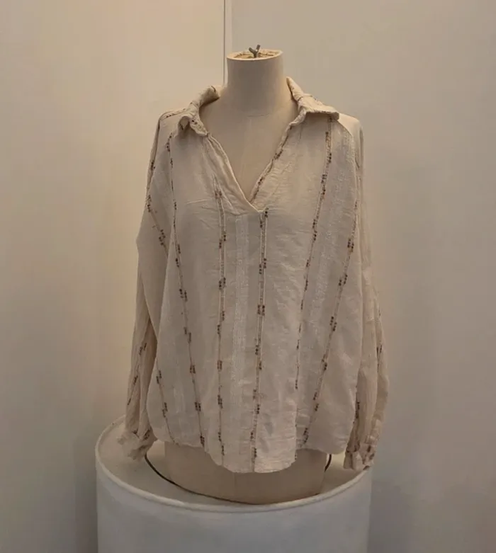 Blouse bohème en coton – fabriquée en Italie – Taille unique - photo numéro 2