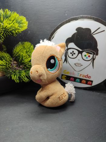 peluche plush horse cheval marron aimant  beige blanc Lps my Littlest Petshop