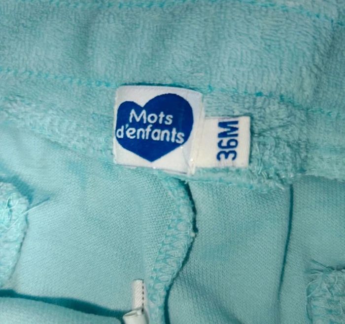 🤎 Short éponge taille 36 mois mots d'enfants 🩷 - photo numéro 3