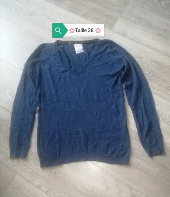 🌸Pull bleu nuit en laine col V Taille 38 "Pull & Bear" 🌸