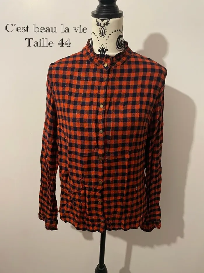 Chemisier à carreaux C'est beau la vie - Taille 44