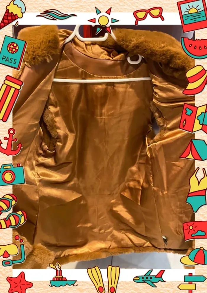 Veste sans manches fausse fourrure moutarde - photo numéro 4