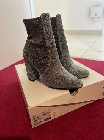 Bottines à talon argenté glitter Aldo 38