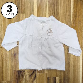 Gilet blanc 3 mois Verbaudet