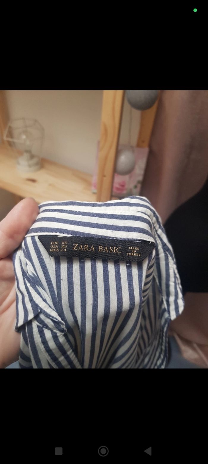 Chemise rayée bleue et blanche - Zara - Taille XS - photo numéro 3