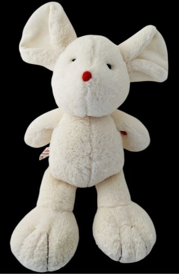 ❤️ 40cm Doudou Peluche Souris Blanc Crème Écru KALOO Je Suis Un Rouge