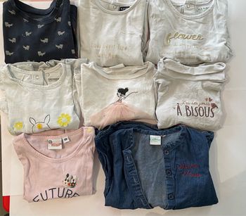 Lot de 7 tee shirt et 1tunique - Taille 9 mois