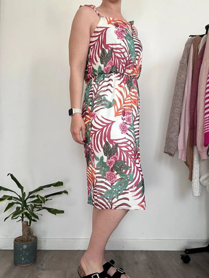 Gémo Robe été tropical rose, vert et blanc – Taille 38 – Très bon état - photo numéro 5
