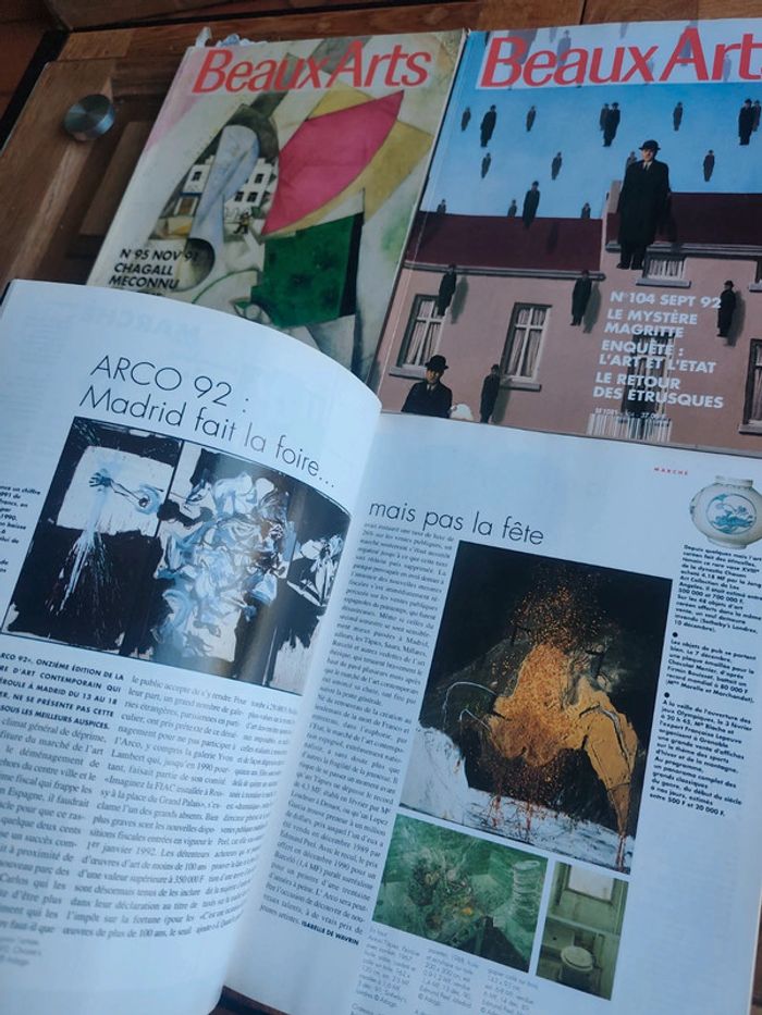 Lot de 4 magazines Beaux-Arts anciens Années 1991-1992 Collection vintage art et culture - photo numéro 4