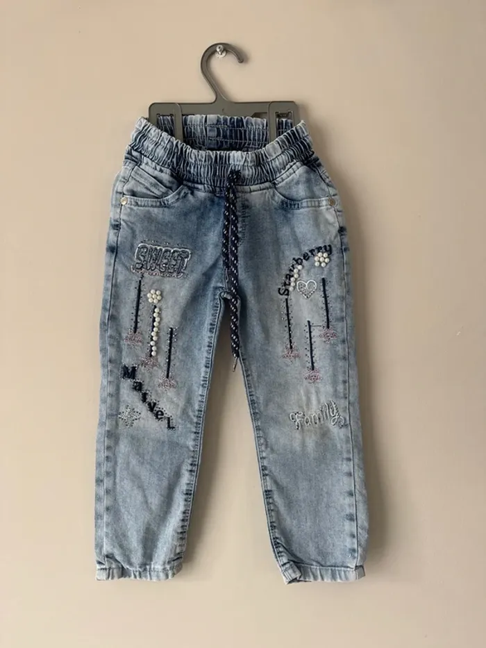 👖 jeans - fille - 4 ans - perle - class - bon état