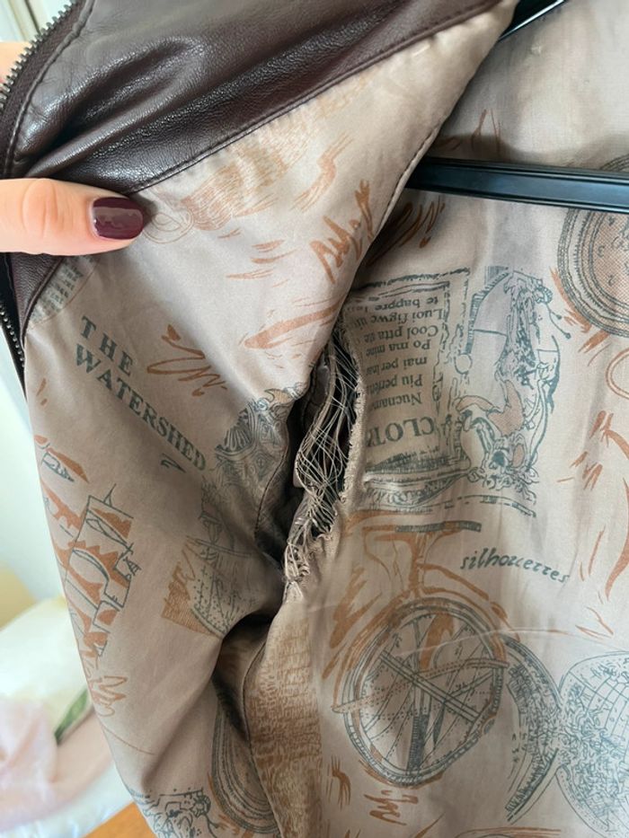 Veste blouson simili cuir style biker/ aviateur - photo numéro 14