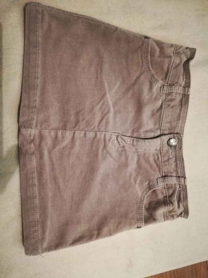 Jupe courte velours beige Naf Naf 8 ans